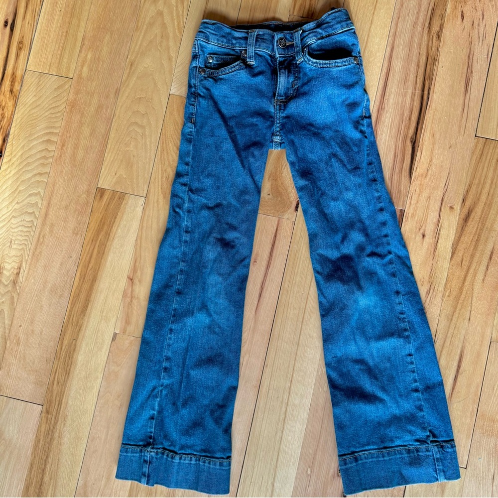 Girls wrangler flare trouser jean size 7 slim